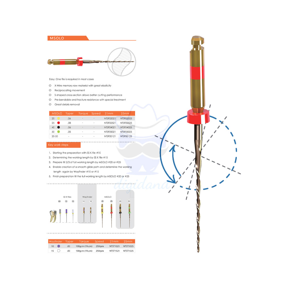 فایل روتاری رسیپروک طول 25 IMD M-Solo Niti